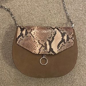 Louise et Cie Snakeskin Leather Saddle Bag